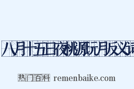 八月十五日夜桃源玩月反义词是什么意思的图片